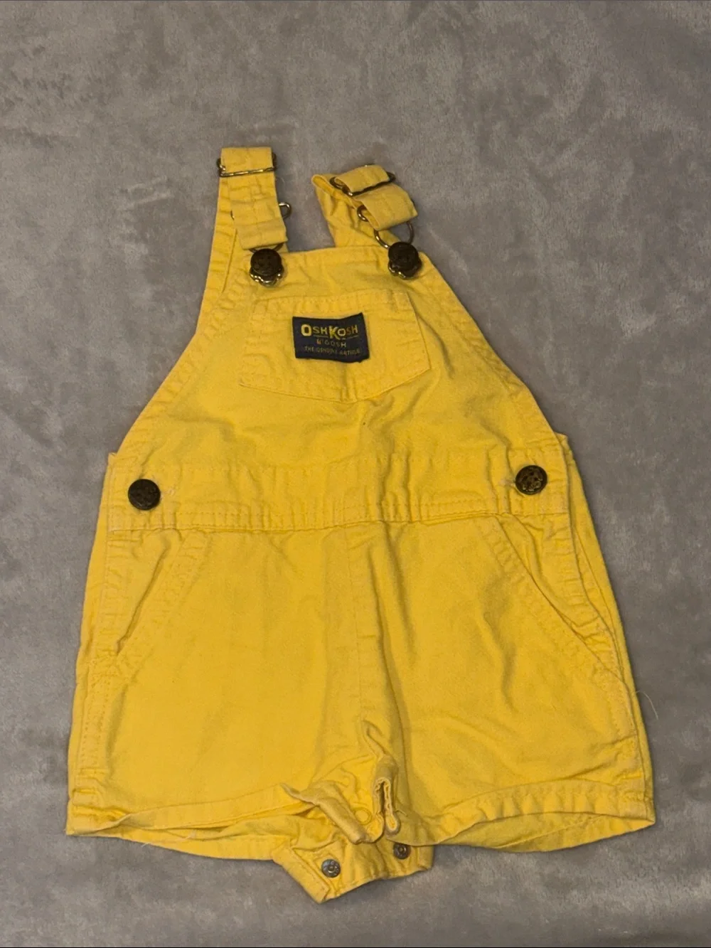 OshKosh B'gosh Bright Yellow Shortie Overalls